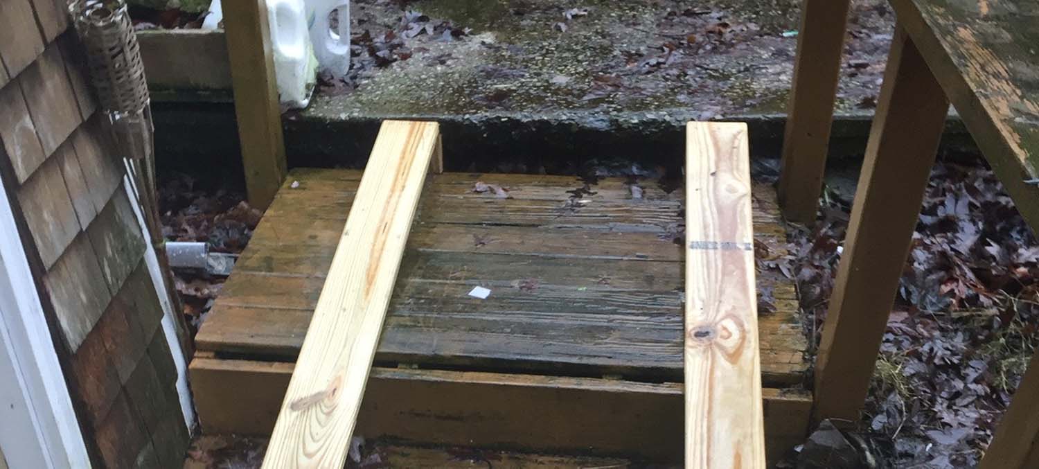 Cheap Ramps for Wheelchairs are Unsafe - 2 Planks in an Attempt to Make a Ramp