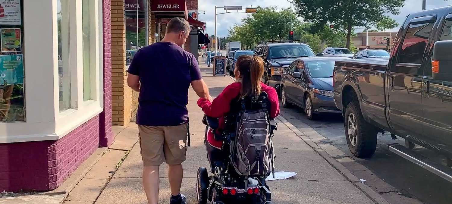 Dining Out with Doug - Tasha in a Wheelchair