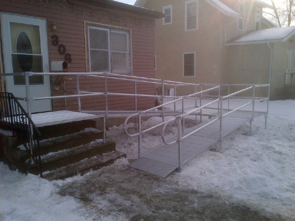 Wheelchair Access Ramp on a Snow Day