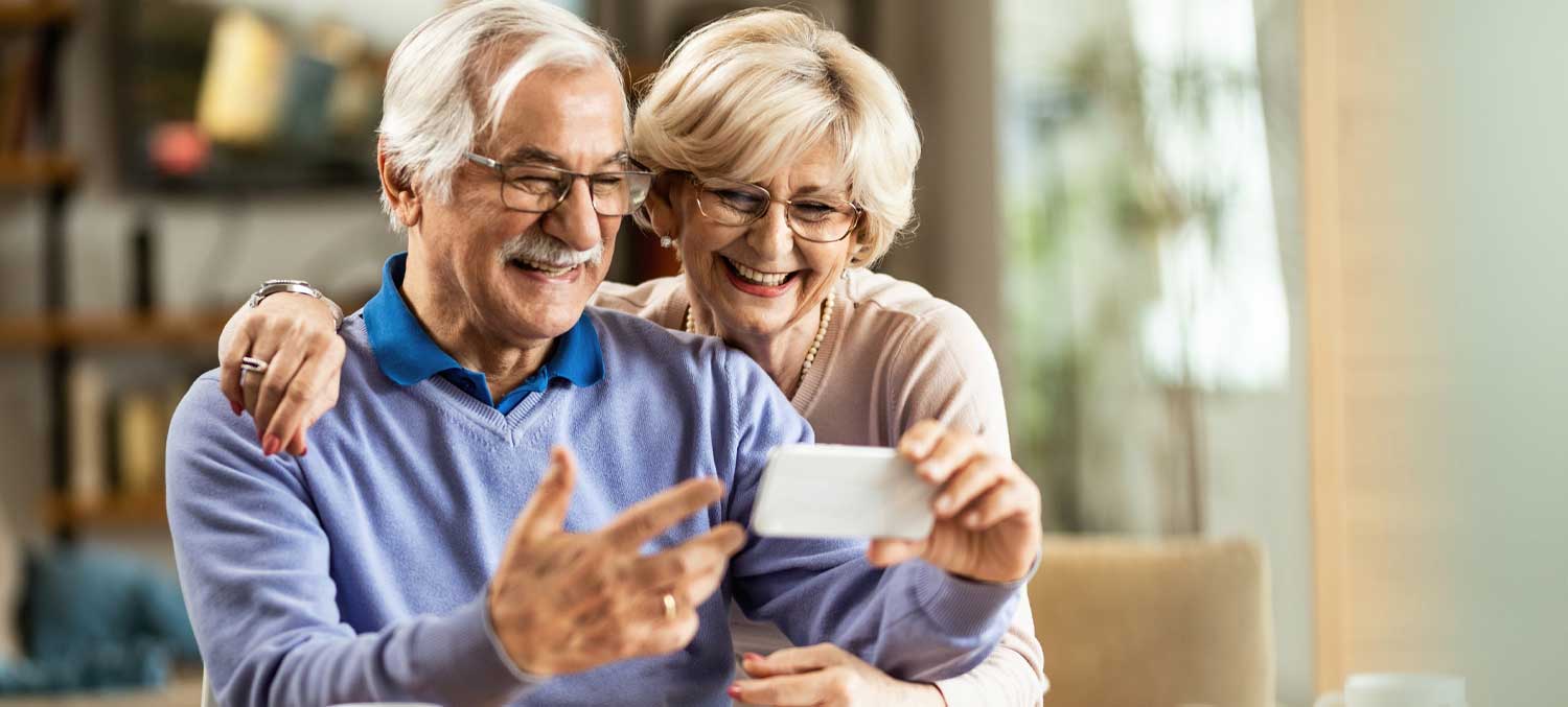 Senior Couple Doing a Video Call on Their Phones