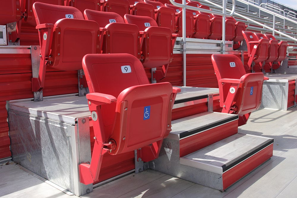 Disabled seats in a stadium