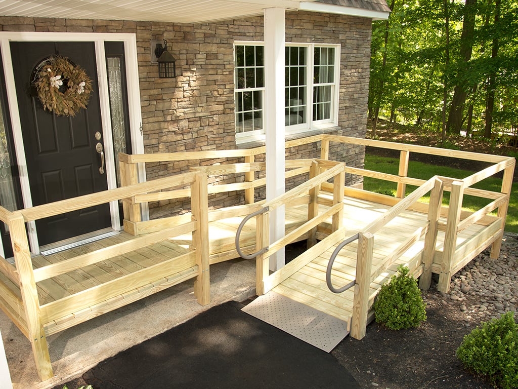Wooden Ramp for Wheelchairs at Private Home